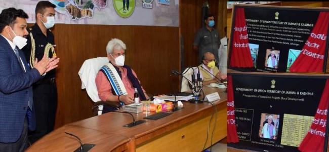 Lt Governor visits Udhampur, reviews developmental activities in the District