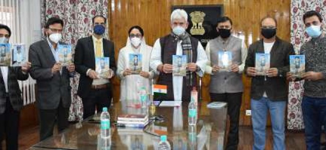 Lt Governor releases “Ahsasan Hunde Sheeshe Khane”- a Poetry collection by Dr. Darakhshan Andrabi