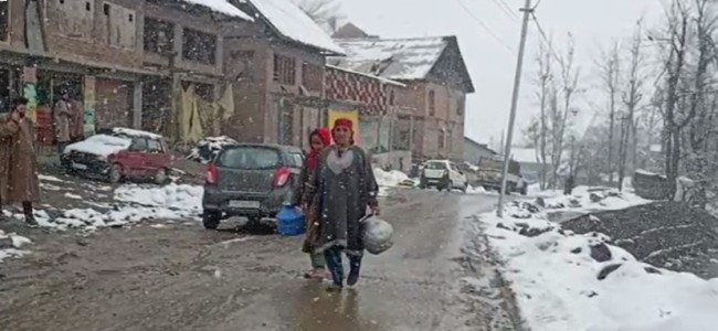 Women and children trek miles to fetch drinking water in Shopian village