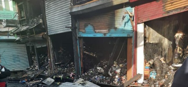 Overnight fire damages commercial-cum-residential building in Maisuma Srinagar