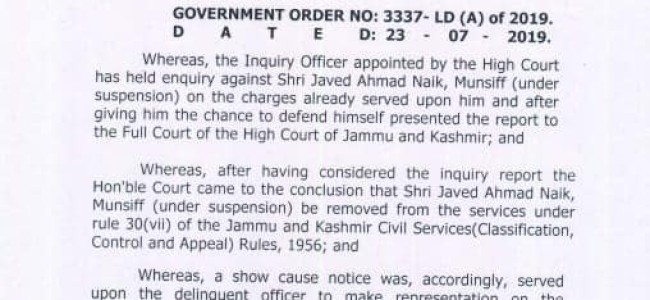 *Guv orders removal of munsiff* *Guv orders removal of munsiff*