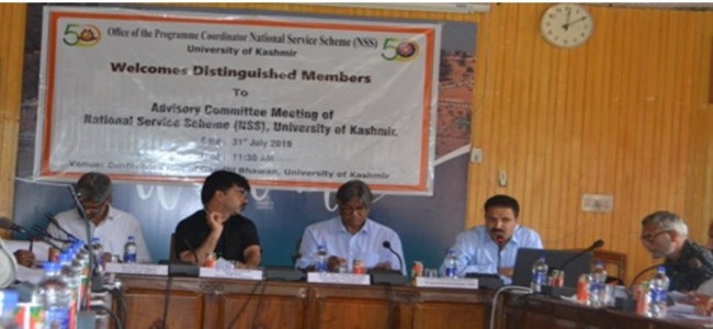 Prof Talat Ahmad Chairs Advisory Committee Meeting Of NSS KU Prof Talat Ahmad Chairs Advisory Committee Meeting Of NSS KU