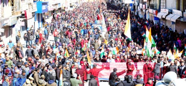 Ladakh demands constitutional safeguard Ladakh demands constitutional safeguard