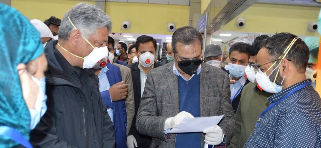 Advisor Baseer Khan visits Srinagar Airport, City quarantine centers Advisor Baseer Khan visits Srinagar Airport, City quarantine centers