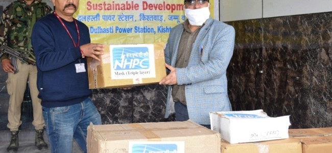 NHPC donates masks, PPE kits to district administration Kishtwar NHPC donates masks, PPE kits to district administration Kishtwar
