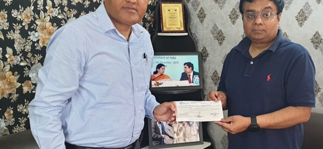 SICOP contributes Rs 10 lakh to J&K Relief Fund
