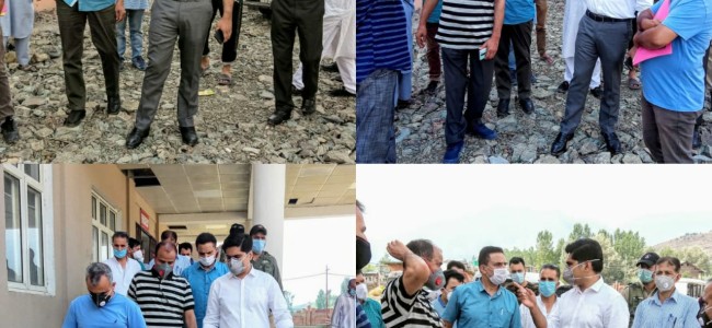 DC B’pora inspects ongoing works at District Hospital Complex