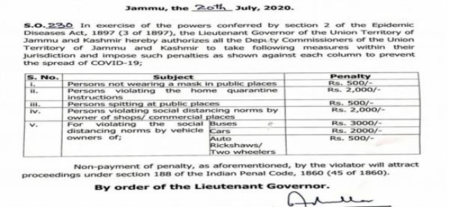 Govt. authorizes DCs to impose fine on lockdown violators Govt. authorizes DCs to impose fine on lockdown violators