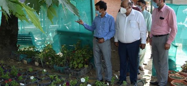 Commissioner Secretary Floriculture inspects development works on Hi-tech Park Polo view Srinagar