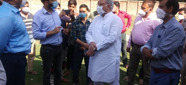 Advisor Khan takes stock of repair works at Markaz-e-Falah-i-Masturaat in Anantnag Advisor Khan takes stock of repair works at Markaz-e-Falah-i-Masturaat in Anantnag