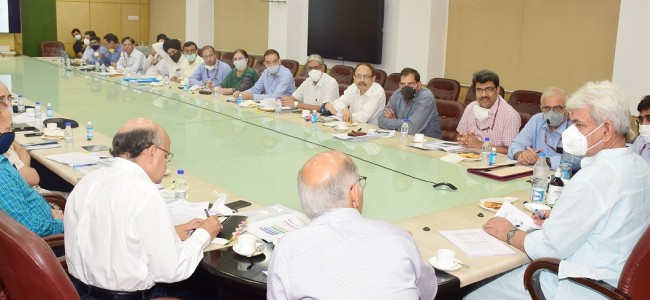 Lt Governor reviews progress on Udhampur-Srinagar-Baramulla railway line Lt Governor reviews progress on Udhampur-Srinagar-Baramulla railway line