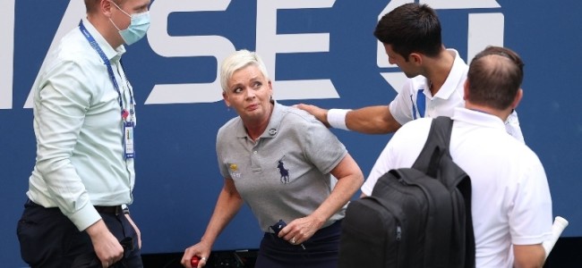 Novak Djokovic disqualified from US Open after accidentally striking line judge with ball Novak Djokovic disqualified from US Open after accidentally striking line judge with ball