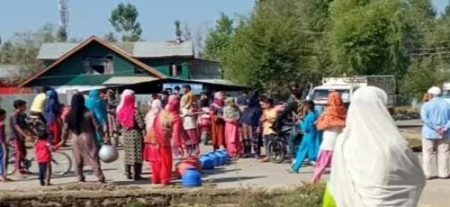 Protests in Sopore area over non-availability of drinking water Protests in Sopore area over non-availability of drinking water