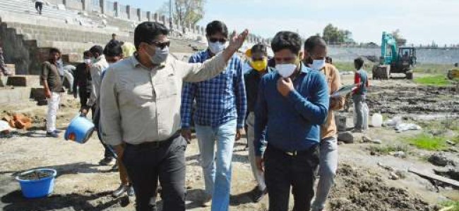Sarmad inspects development works at Bakshi Stadium Sarmad inspects development works at Bakshi Stadium