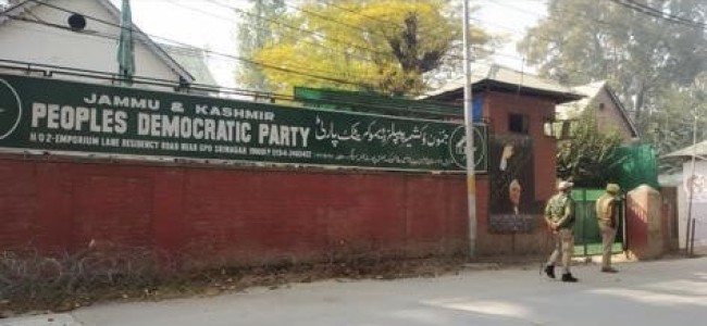 PDP office in Srinagar sealed, leaders and workers detained