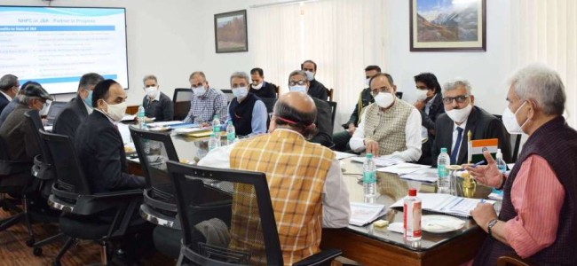 Lt Governor takes a comprehensive review of the various NHPC projects in J&K Lt Governor takes a comprehensive review of the various NHPC projects in J&K