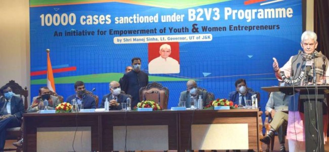 Lt Governor announces sanctioning of over 10,000 cases under B2V3 Self Employment Programme, Economic Package and My Town-My Pride Lt Governor announces sanctioning of over 10,000 cases under B2V3 Self Employment Programme, Economic Package and My Town-My Pride