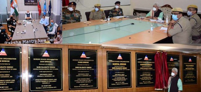 Lt Governor, Manoj Sinha thanks PM, Defence Minister and BRO for 10 new BRO Bridges in J&K Lt Governor, Manoj Sinha thanks PM, Defence Minister and BRO for 10 new BRO Bridges in J&K