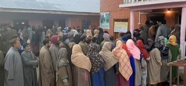 DDC polls: Over 3 per cent polling recorded till 9 am in three Bandipora panchayat blocks DDC polls: Over 3 per cent polling recorded till 9 am in three Bandipora panchayat blocks