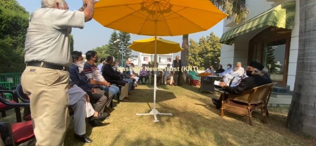 PAGD’s maiden meet in Jammu underway at Farooq’s residence PAGD’s maiden meet in Jammu underway at Farooq’s residence