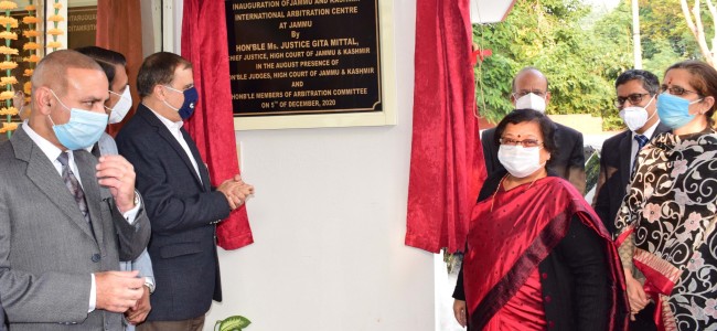 Chief Justice Gita Mittal inaugurates Jammu Centre of J&K International Arbitration Centre Chief Justice Gita Mittal inaugurates Jammu Centre of J&K International Arbitration Centre