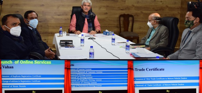 Lt Governor launches 12 online services; e-Book of Transport Department Lt Governor launches 12 online services; e-Book of Transport Department