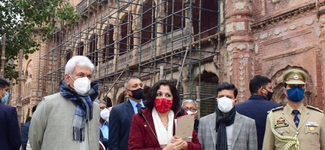 Lt Governor visits Mubarak Mandi complex, inspects ongoing restoration and renovation works Lt Governor visits Mubarak Mandi complex, inspects ongoing restoration and renovation works