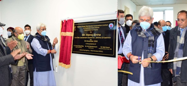 Lt Governor Manoj Sinha inaugurates e-Customer Care Centre of KPDCL at Bemina; dedicates it to the Public Lt Governor Manoj Sinha inaugurates e-Customer Care Centre of KPDCL at Bemina; dedicates it to the Public