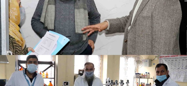 Farooq Khan inspects Quality Control Laboratory Lalmandi; Asks for further adding to its capacity, strength