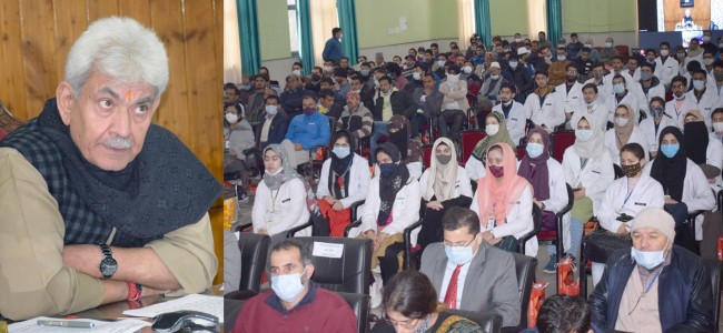 Lt Governor Manoj Sinha, Union MoS PMO Dr Jitendra Singh inaugurate 1st Academic batch of 100 MBBS students of GMC Doda Lt Governor Manoj Sinha, Union MoS PMO Dr Jitendra Singh inaugurate 1st Academic batch of 100 MBBS students of GMC Doda