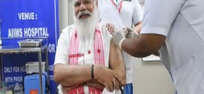PM Modi Takes First Dose Of Covid-19 Vaccine At AIIMS PM Modi Takes First Dose Of Covid-19 Vaccine At AIIMS
