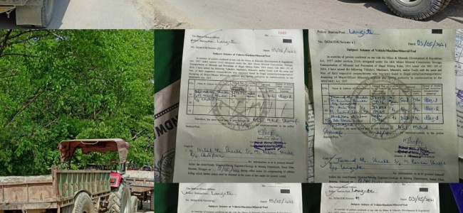 10 vehicles seized in Kupwara for illegal extraction of minor minerals 10 vehicles seized in Kupwara for illegal extraction of minor minerals