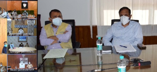 Lt Governor takes District-wise assessment of Covid situation with Covid Task Force, DCs, SPs Lt Governor takes District-wise assessment of Covid situation with Covid Task Force, DCs, SPs
