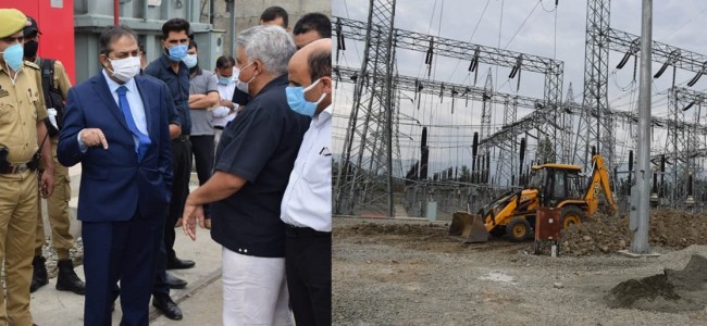 Advisor Baseer Khan inspects progress on augmentation of Mir Bazar Grid Station, Anantnag Advisor Baseer Khan inspects progress on augmentation of Mir Bazar Grid Station, Anantnag
