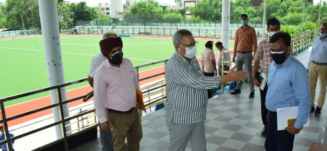 Advisor Farooq Khan reviews pace of work of KK Hakku Stadium Advisor Farooq Khan reviews pace of work of KK Hakku Stadium
