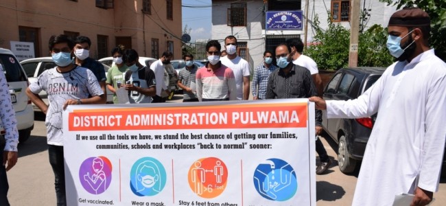 DIC Pulwama organises Covid-19 awareness rally DIC Pulwama organises Covid-19 awareness rally