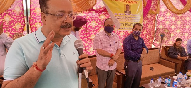 Navin tours Jourian; inaugurates compact High Density Plantation of Mango, Kagzi lime Navin tours Jourian; inaugurates compact High Density Plantation of Mango, Kagzi lime