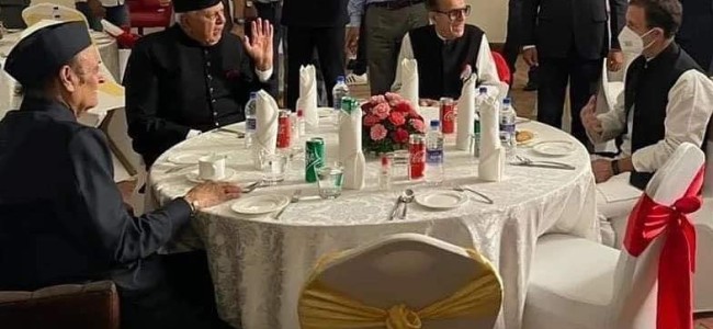 Rahul meets Abdullah’s on the dinner of his party chief in J&K Rahul meets Abdullah’s on the dinner of his party chief in J&K