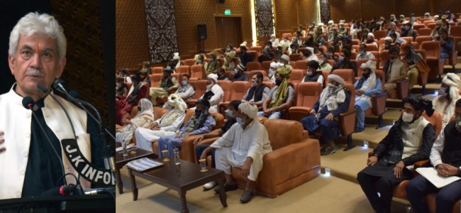 LG Sinha for the due rights to the tribal communities in Jammu and Kashmir LG Sinha for the due rights to the tribal communities in Jammu and Kashmir