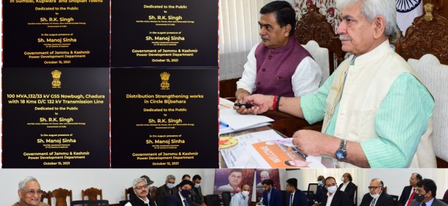 GoI to extend all support to make J&K power surplus, provide 24X7 quality power to all: Union Power Minister GoI to extend all support to make J&K power surplus, provide 24X7 quality power to all: Union Power Minister