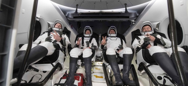 Astronauts return to Earth in SpaceX craft after six-month mission