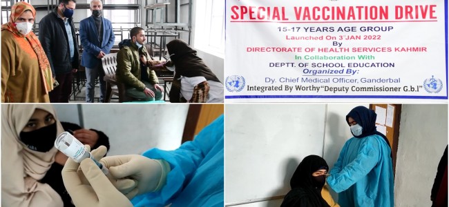 Covid-19 vaccination for 15-17 years Age group inaugurated across Kashmir