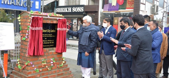 Lt Governor lays foundation stone for Jhelum riverfront development