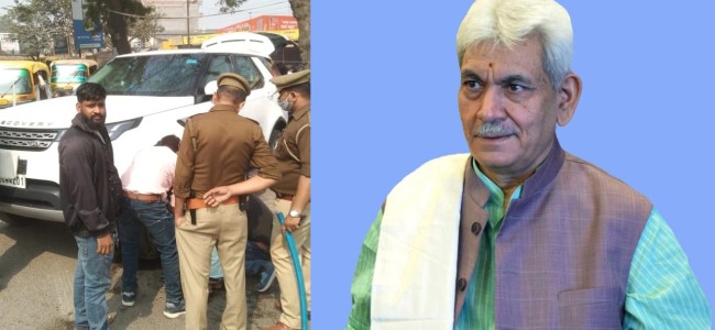 Manoj Sinha escapes unhurt in a mishap while travelling in UP Manoj Sinha escapes unhurt in a mishap while travelling in UP