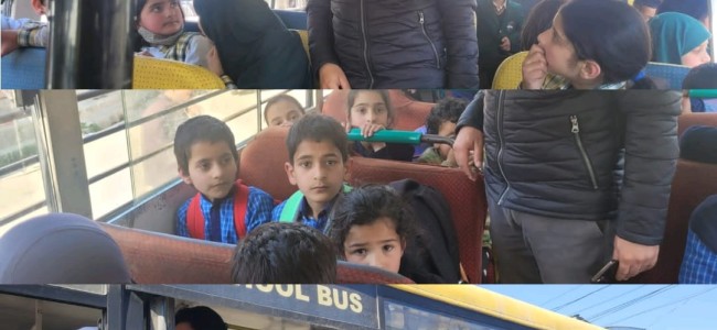 Bandipora Admin inspects school buses for safety, other regulatory norms Bandipora Admin inspects school buses for safety, other regulatory norms