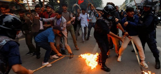 Nepal police fire teargas to break up fuel price protests Nepal police fire teargas to break up fuel price protests