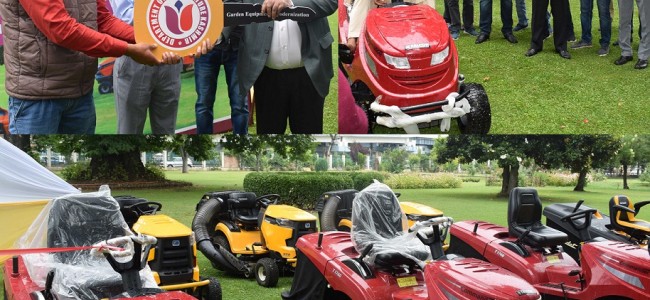 Commissioner Secretary Floriculture inaugurates ride on mowers Commissioner Secretary Floriculture inaugurates ride on mowers