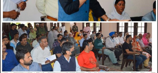 Block Diwas: DC Srinagar listens public grievances/ developmental issues at Zewan
