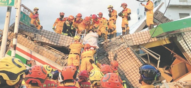 Strong quake brings down buildings in Taiwan Strong quake brings down buildings in Taiwan