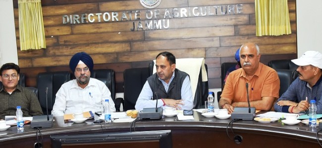 Director Agriculture Jammu reviews progress under CAPEX, District Plans & Deliverables Director Agriculture Jammu reviews progress under CAPEX, District Plans & Deliverables
